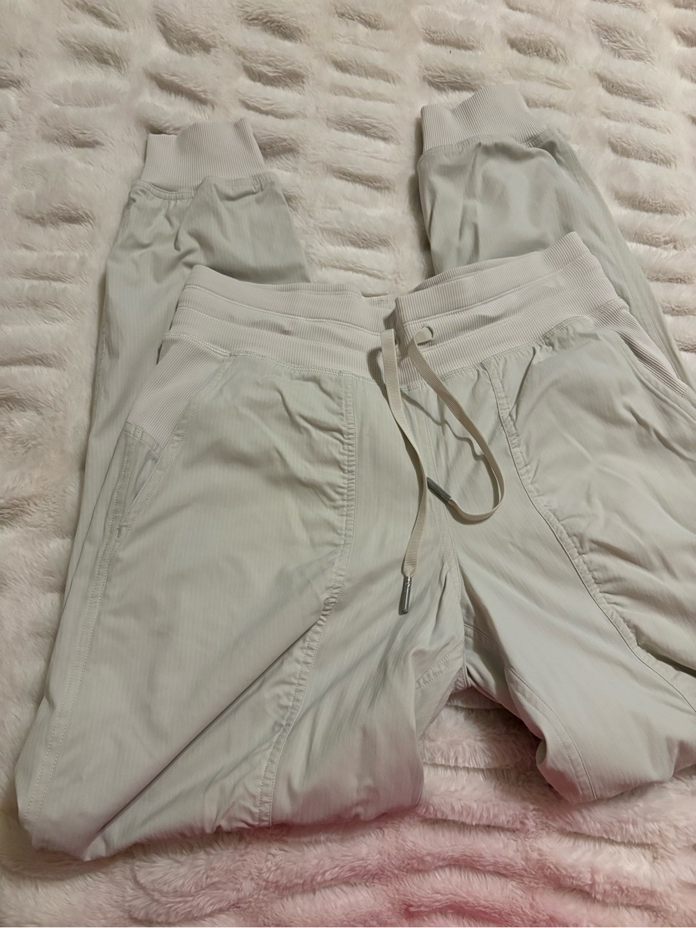 lululemon Light Beige Drawstring Lined Jogger Pants